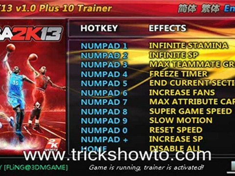 NBA 2K13 +10 Trainer - NBA 2K13 Hack Download 2013 - NBA 2K13 Trainer