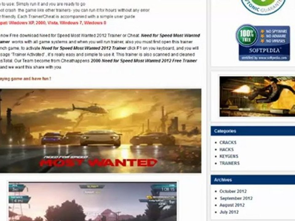 Need for Speed Most Wanted 2012 Hack Cheat ( November 05, 2012 )