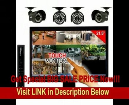 SPECIAL DISCOUNT Lorex Edge LH328501C4T22B 8-Channel DVR and 21.5-Inch Touch Screen Monitor with Internet, 3G Mobile Viewing and 4 Security Cameras