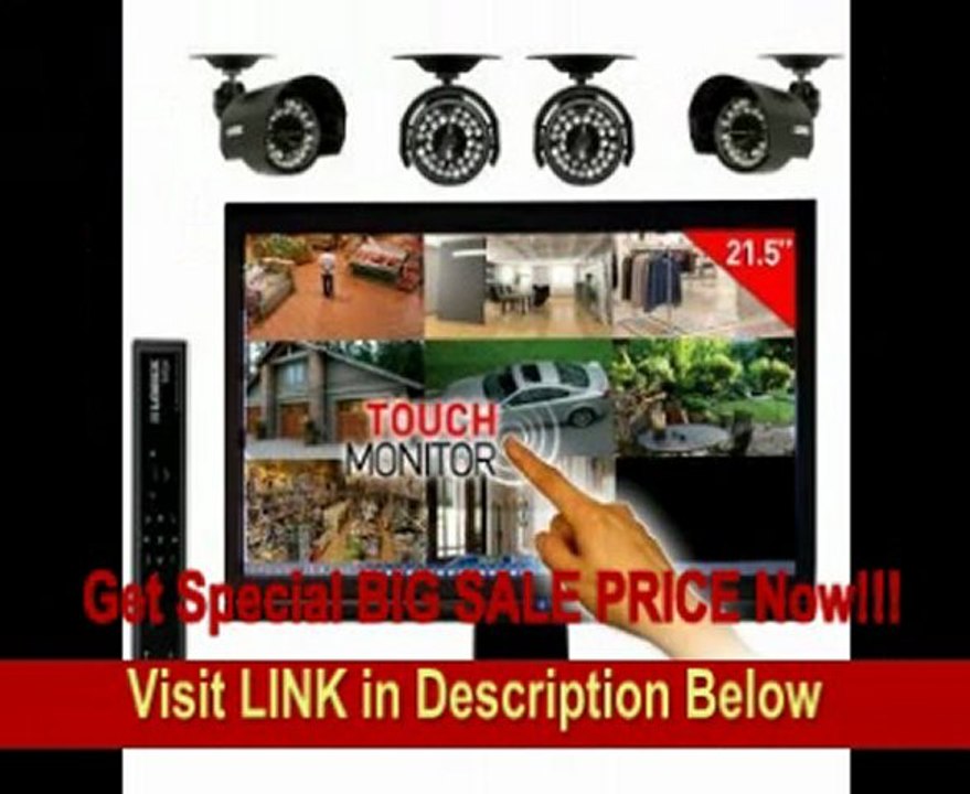 BEST PRICE Lorex Edge LH328501C4T22B 8-Channel DVR and 21.5-Inch Touch Screen Monitor with Internet, 3G Mobile Viewing and 4 Security Cameras