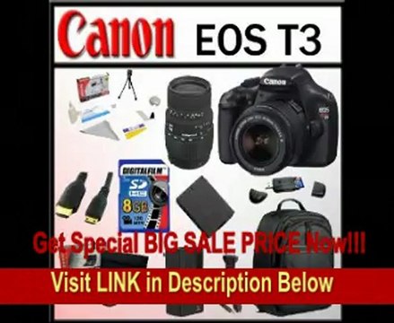 Canon EOS Rebel T3 12.2 MP CMOS Digital SLR with 18-55mm IS II Lens and Sigma 70-300mm f/4-5.6DG Macro Autofocus Lens With 8GB Accessory Kit REVIEW