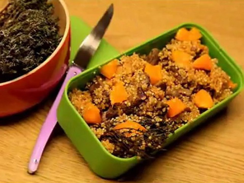 Bien déjeuner dans ma boîte - Quinoa, boeuf et abricot en fricassée