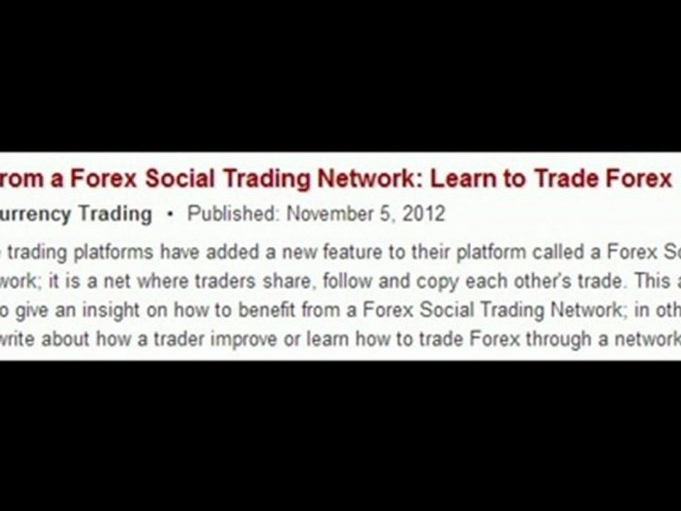 Benefit From a Forex Social Trading Network Learn to Trade Forex