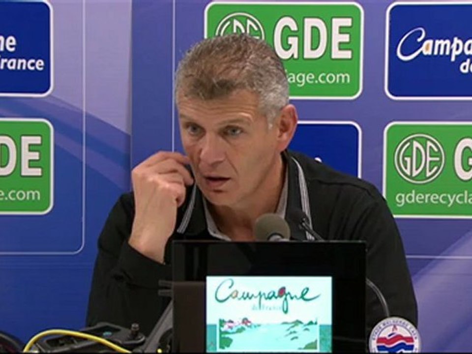 Conférence de presse SM Caen - Havre AC : Patrice GARANDE (SMC) - Cédric DAURY (HAC) - saison 2012/2013