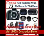 Canon EOS Rebel T3 (1100d) SLR Digital Camera W/tamron 28-80mm & 75-300mm Lens, 3 Extra Lens, Hdmi Cable, 8gb Sdhc Memory Card, Soft Carrying Cases, Hdmi Cable, Tripod & Much More !! FOR SALE