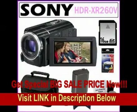 BEST BUY Sony HDR-XR260V HD Handycam 8.9 MP Camcorder with 30x Optical Zoom and 160GB HDD + 16GB SDHC + Sony Case + Replacement Battery Pack + Accessory Kit