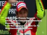 Watch Gran Premio Generali de la Comunitat Valenciana Live Online 11 Nov 2012