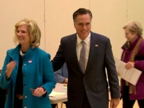 Mitt Romney votes in Massachusetts