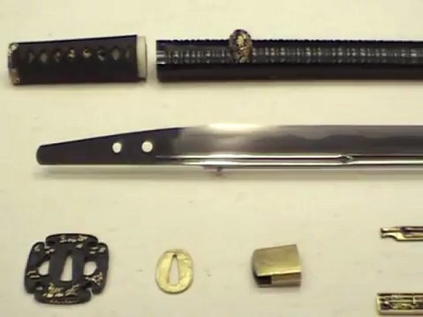 ⁣Samurai Armour Helmet and Katana blade shakudo tanto