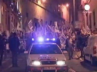 Police protest against austerity in Portugal