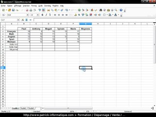 Tuto Calc 3 - Moyenne, Min, Max - Extrait