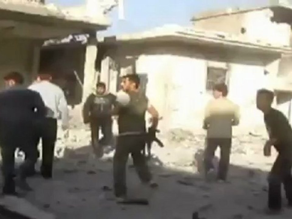 Syria amateur video: Bomb explodes just metres from camera