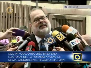 MUD introdujo recurso contencioso electoral para revertir migraciones