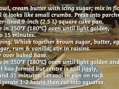 Rum Raisin Butter Tart Squares Recipe