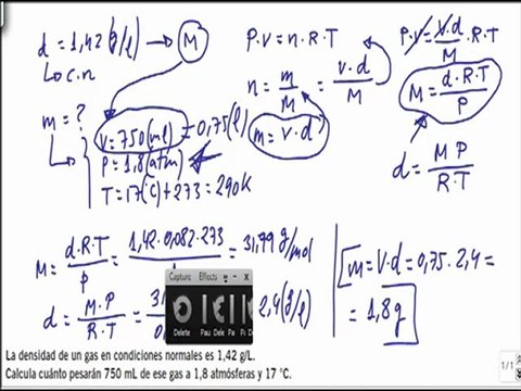 Quimica 1º bachillerato leyes de gases ideales ejercicio 27