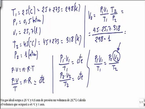 Quimica 1º bachillerato leyes de gases ideales ejercicio 9