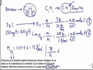 Quimica 1º bachillerato fórmula empírica y molecular ejercicio 5