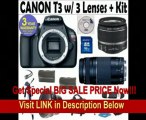 BEST BUY Canon EOS Rebel T3 12.2 MP CMO MP CMOS Digital SLR Camera with EF-S 18-55mm f/3.5-5.6 IS II Zoom Lens & EF 75-300mm f/4-5.6 III Telephoto Zoom Lens + 16GB Deluxe Accessory Kit