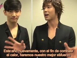 06.08.12 Tohoshinki mensaje por Seven-Eleven para A-Nation