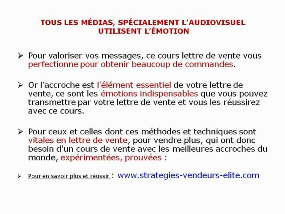 LETTRE DE VENTE ACCROCHES