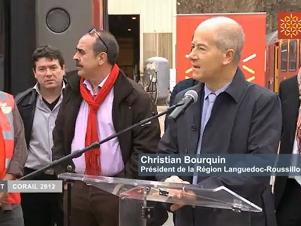 Christian Bourquin inaugurait les rames Corail rénovées au centre de maintenance de Cerbère
