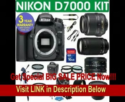 Nikon D7000 Digital Camera + Nikon 18-55 VR Zoom Lens + Nikon 70-300 Telephoto Zoom Lens + Nikon 50mm Lens + .40x Super Wide Angle Fishe Fisheye Lens + 2x Telephoto Lens + 4 Piece Macro Kit + 16GB Memory Card + 3 Year Celltime Warranty FOR SALE