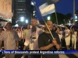 Tens of thousands protest Argentine reforms