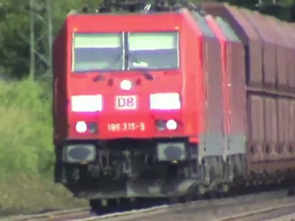 Züge zwischen Sinzig und Bad Breisig, 3x BR185, 6x BR101, 2x BR146, 4x BR460