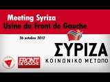 Meeting Syriza à l'Usine du Front de Gauche
