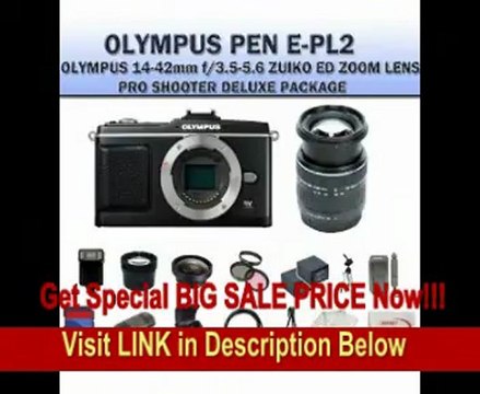 Olympus E-p2 Pen Digital Camera w/ 14-42mm Zuiko Lens (Includes Manufacturer's Supplied Accessories) + SSE PRO Shooter Deluxe Carrying Case, Batteries, Lens, Flash & Tripod Complete Accessories Package FOR SALE