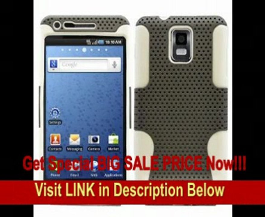 SPECIAL DISCOUNT White & Titanium Color Hybrid 2 in 1 Gel Rubber Skin Cover and Molded Premium Hard Plastic Case for Samsung Infuse 4G