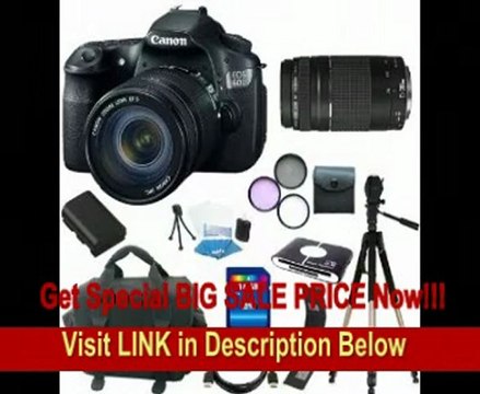 SPECIAL DISCOUNT Canon EOS 60D 18 MP CMOS Digital SLR Camera w/ EF-S 18-55mm f/3.5-5.6 IS SLR Lens + EF 75-300mm f/4-5.6 III Telephoto Zoom Lens + 16GB Deluxe Accessory Kit