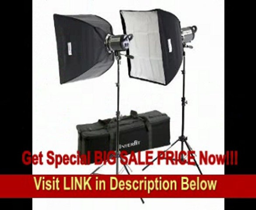 BEST BUY Interfit INT429 Stellar X 300 Watt/Second 2 Head Kit with Softboxes