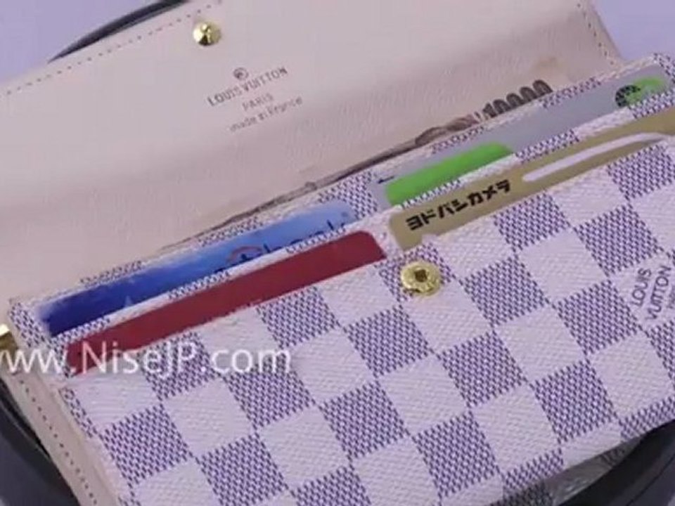 ルイ・ヴィトン　  ダミエ　スナップ式長財布 　ダミエホワイトw414