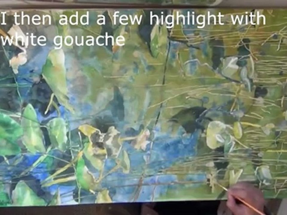 Painting lilypads with watercolor tutorial _ One Mile Lake