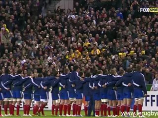 Yannick Nyanga en larmes pendant la Marseillaise de France - Australie