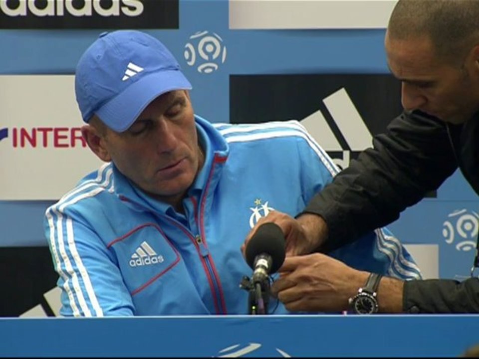 Conférence de presse Olympique de Marseille - OGC Nice : Elie BAUP (OM) - Claude  PUEL (OGCN) - saison 2012/2013