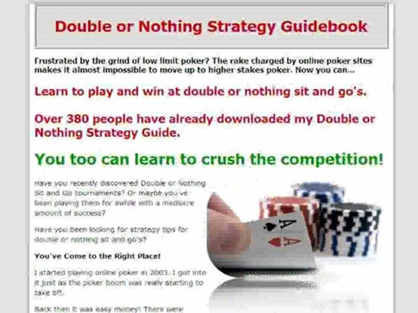 Online Poker Double Up Strategy