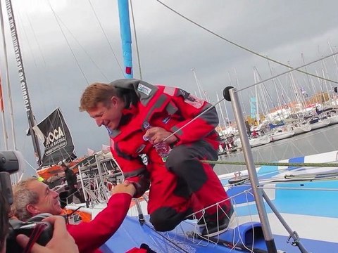 Départ du Vendée Globe de JP Dick , skipper de Virbac-Paprec 3
