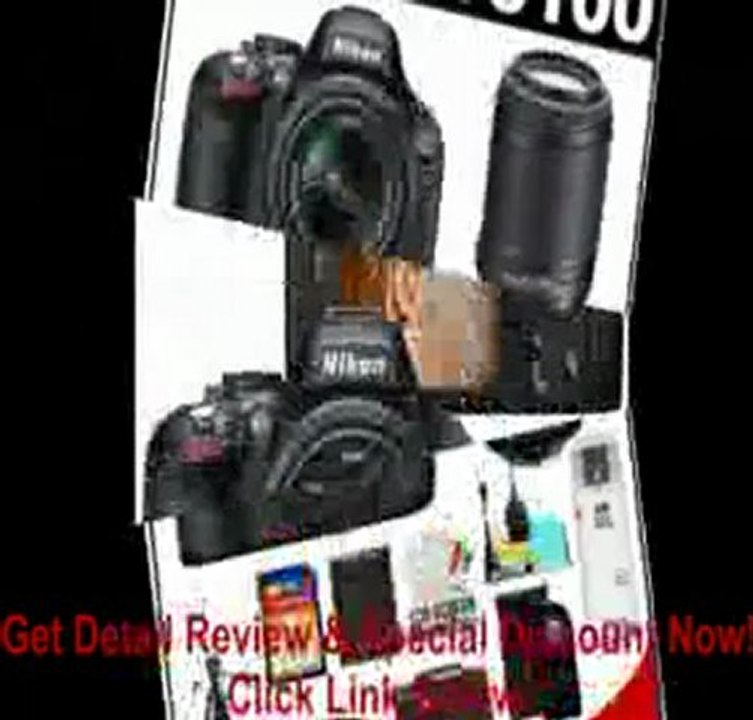 [BEST BUY] Nikon D5100 16.2 MP Digital SLR Camera & 18-55mm G VR DX AF-S Zoom Lens with 55-200mm VR Lens + 32GB Card + Case + (2) Filters + Remote + Tripod + Cleaning Kit