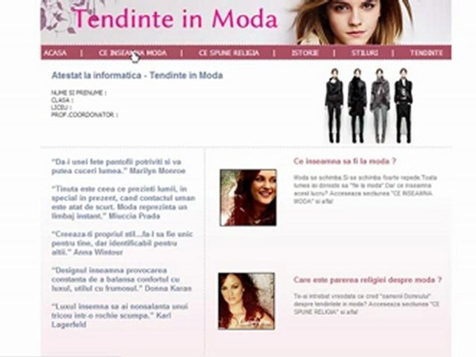 Atestat Informatica - Tendinte in Moda