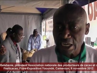 André Belebenie, président ANPCC: "Festicacao 2012 , le savoir-faire des cacaoculteurs à l'honneur". Yaoundé, Cameroun, 8 novembre 2012