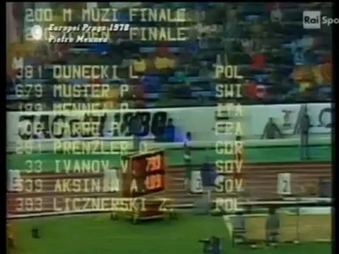 Pietro Mennea - Europei di Praga 1978 - Perle di sport