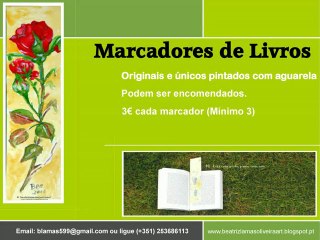 Marcadores de Livros, Pintados Com Aguarela