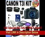 [BEST PRICE] Canon EOS Rebel T3i 18 MP CMOS Digital SLR Camera and DIGIC 4 Imaging with EF-S 18-55mm f/3.5-5.6 IS Lens  58mm 2x Telephoto lens   58mm Wide Angle Lens (3 Lens Kit!!!!!!) W/32GB SDHC Memory  Extra Ba