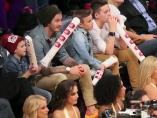 David Beckham Takes His Sons to the Lakers Game