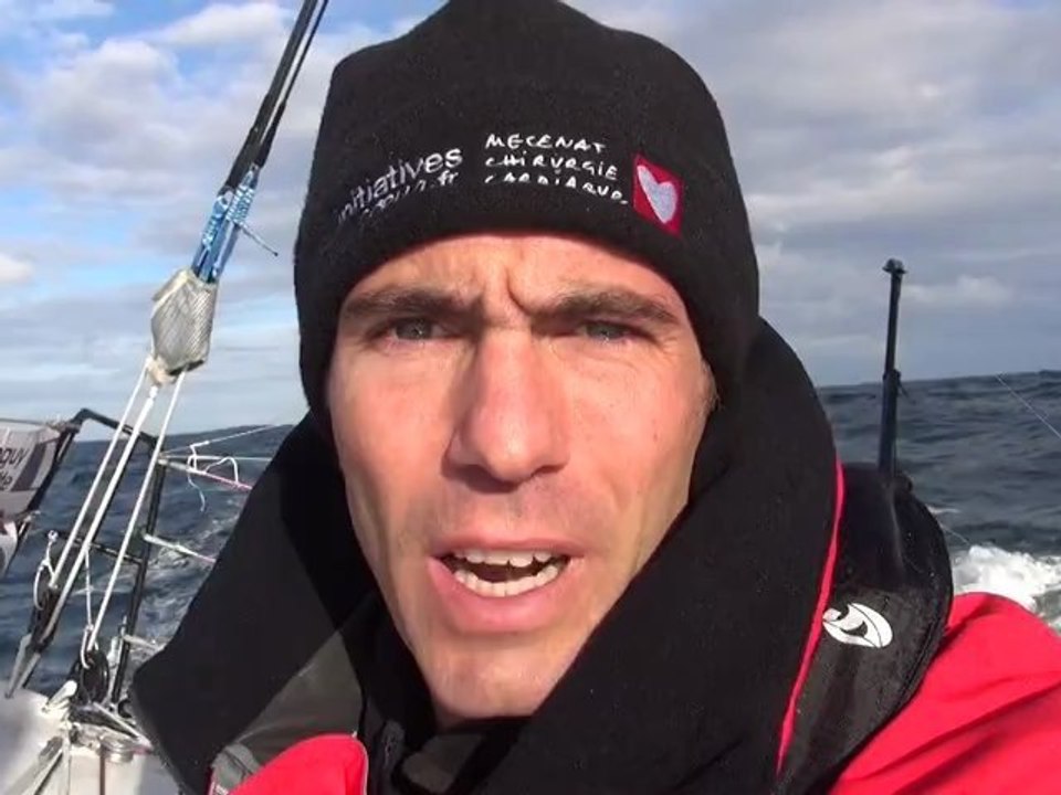 Première vidéo pour Tanguy de Lamotte sur Initiatives-Coeur pendant le Vendée Globe 2012