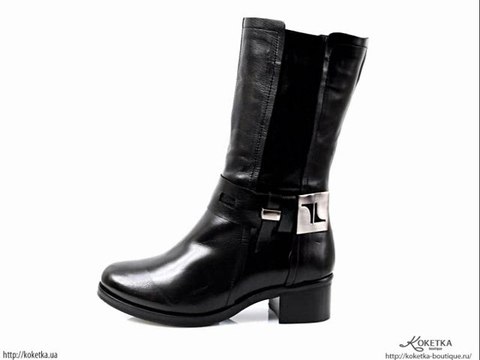 Демисезонные кожаные сапоги Tucino на высоком каблуке