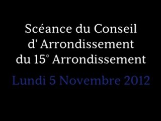 Conseil d' arrondissement du 15eme du Lundi 5 Novembre 2012