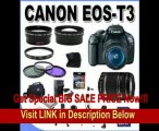 [BEST BUY] Canon EOS Rebel T3 12.2 MP CMOS Digital SLR with Canon 18-55mm IS II Lens and Canon 55-250 IS Lens (Black)  58mm 2x Telephoto lens   58mm Wide Angle Lens (4 Lens Kit!!!) W/32GB SDHC Memory  2 Extra Ba